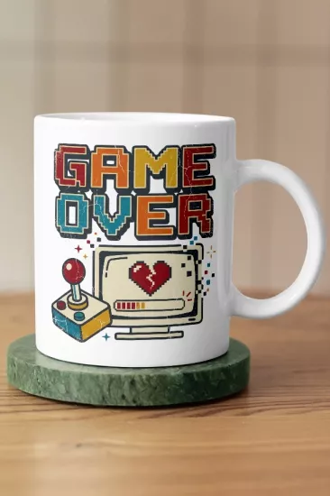 Game Over Piksel Art Tasarım Kupa