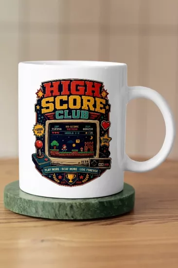 High Score Club Piksel Art Tasarım Kupa