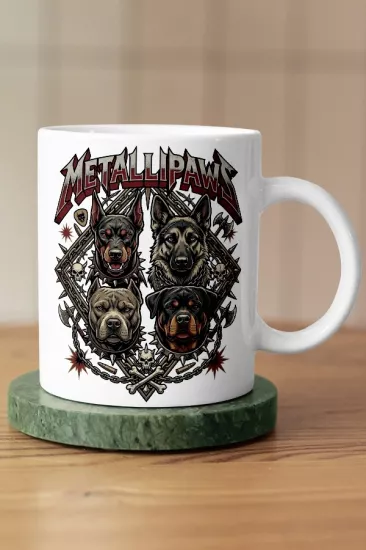 Metallica - Metallipaws Köpek Metal Tasarım Kupa - Versiyon 2