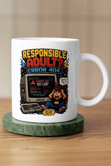 Responsible Adult Error 404 Piksel Art Tasarım Kupa