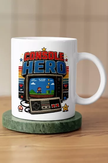 Console Hero Piksel Art Tasarım Kupa