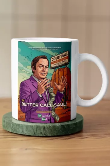 Breaking Bad Saul Goodman Temalı Fan Art Kupa
