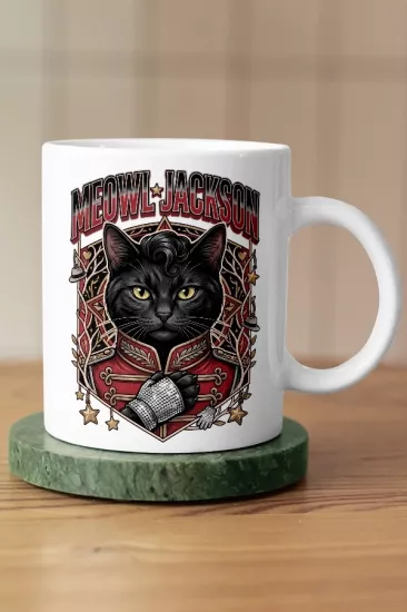 Michael Jackson - Meowl Jackson Kedi Pop Tasarım Kupa