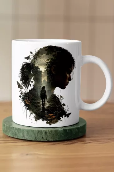 Ellie Silüet ve Yolculuk Temalı The Last of Us Fan Art Kupa