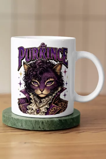Prince - Purrince Kedi Pop Tasarım Kupa - Versiyon 1