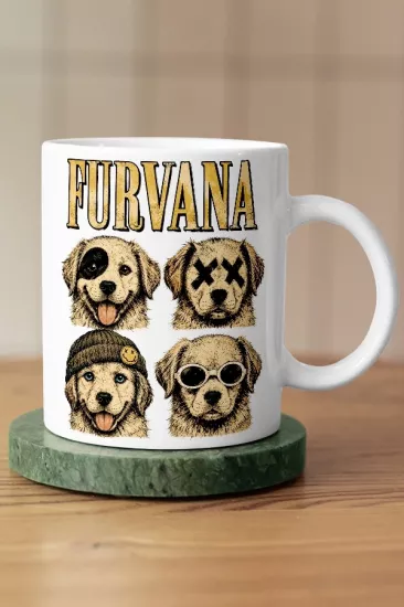 Nirvana - Furvana Köpek Rock Tasarım Kupa - Versiyon 1