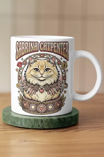 Sabrina Carpenter - Sabrina Catpenter Kedi Pop Tasarım Kupa