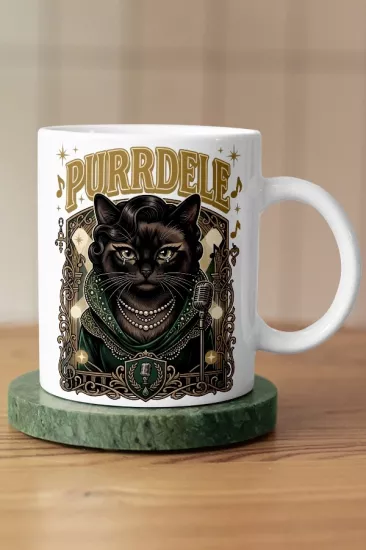 Adele - Purrdele Kedi Pop Tasarım Kupa