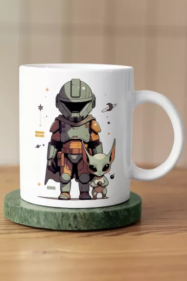 Star Wars The Mandalorian - Baby Yoda Grogu Fan Art Tasarım Kupo