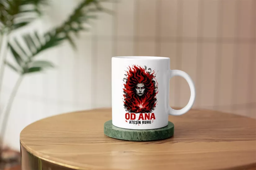 Od Ana: Mitolojik Ateş Ruhu Tasarım Kupa