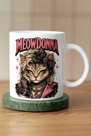 Madonna - Meowdonna Kedi Pop Tasarım Kupa - Versiyon 1