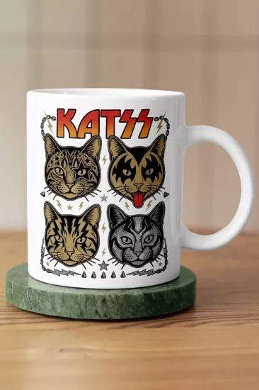 KISS - KATSS Kedi Rock Tasarım Kupa - Versiyon 2