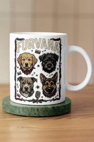Nirvana - Furvana Köpek Rock Tasarım Kupa - Versiyon 2