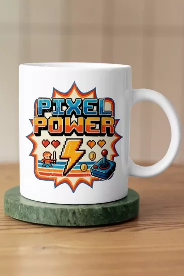 Pixel Power Piksel Art Tasarım Kupa