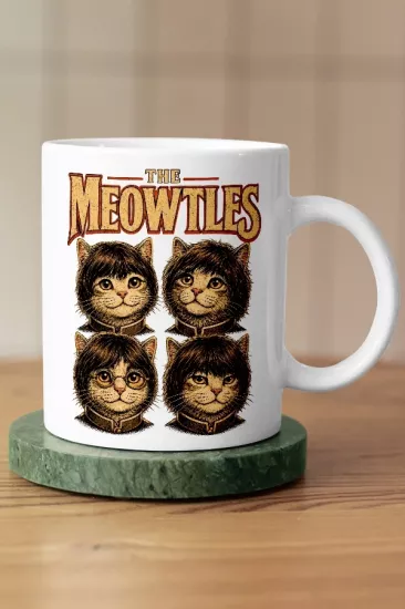 The Beatles - The Meowtles Kedi Rock Tasarım Kupa - Versiyon 1