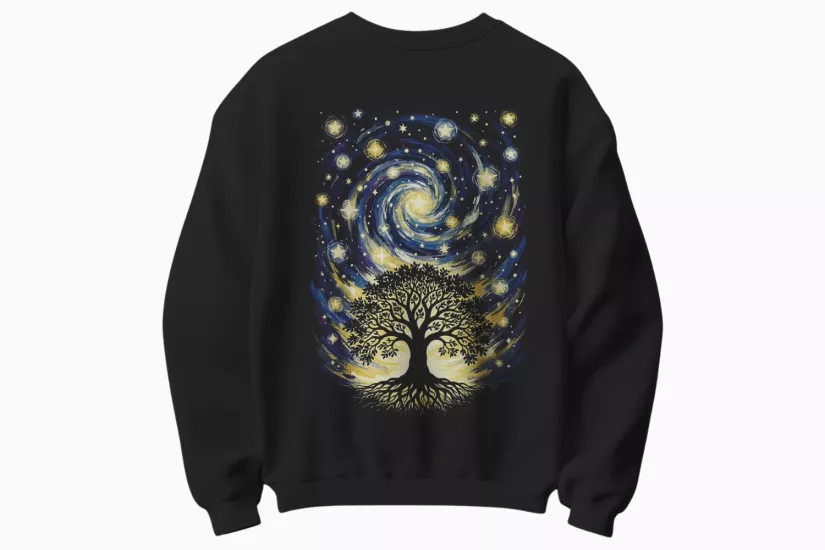 Yıldızlı Gece Temalı Sweatshirt