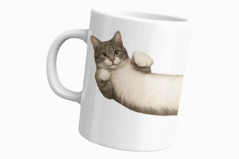 Kedi Sarmalı Temalı Kupa