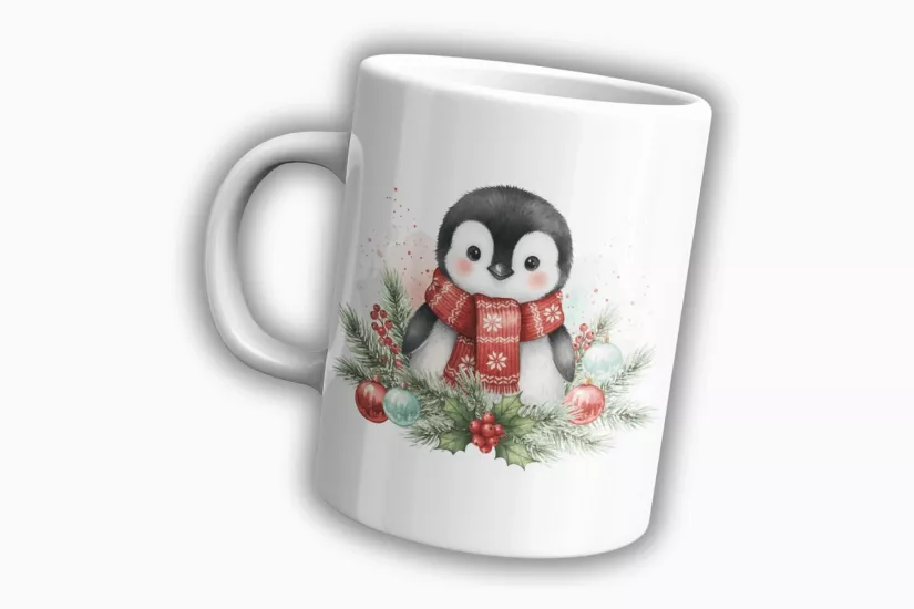 Yılbaşı Penguen Temalı Kupa