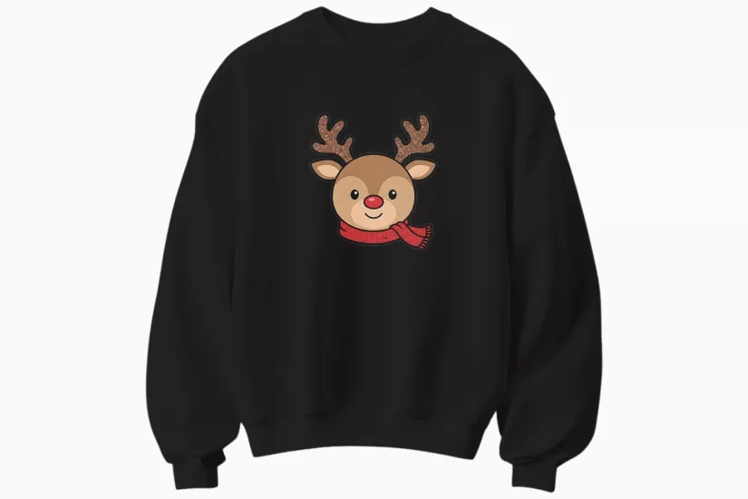 Yılbaşı Geyik Temalı Sweatshirt (Kadın)