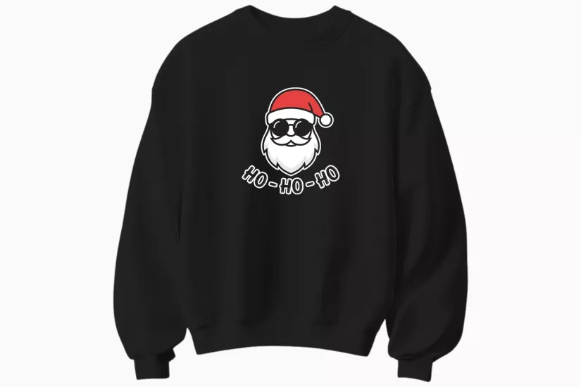 Yılbaşı Noel Baba Ho Ho Ho Temalı Sweatshirt