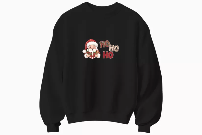 Yılbaşı Noel Baba Ho Ho Ho Temalı Sweatshirt