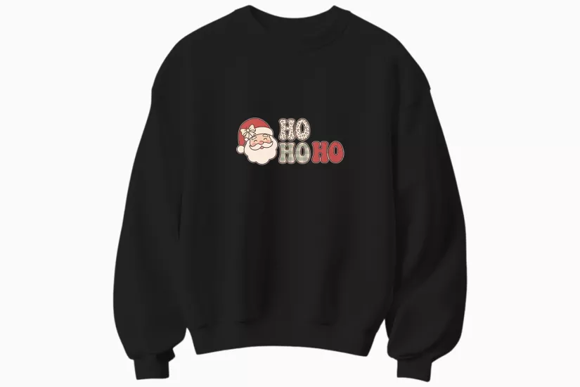 Yılbaşı Noel Baba Ho Ho Ho Temalı Sweatshirt