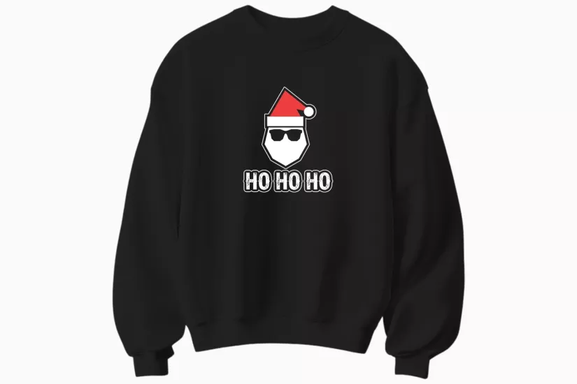 Yılbaşı Noel Baba Ho Ho Ho Temalı Sweatshirt