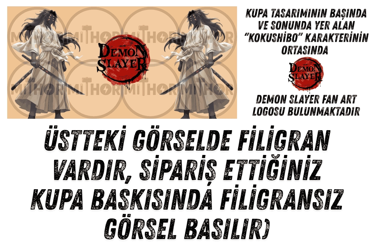 Demon Slayer Kokushibo Baskılı Kupa Bardak – Anime Temalı Kupa
