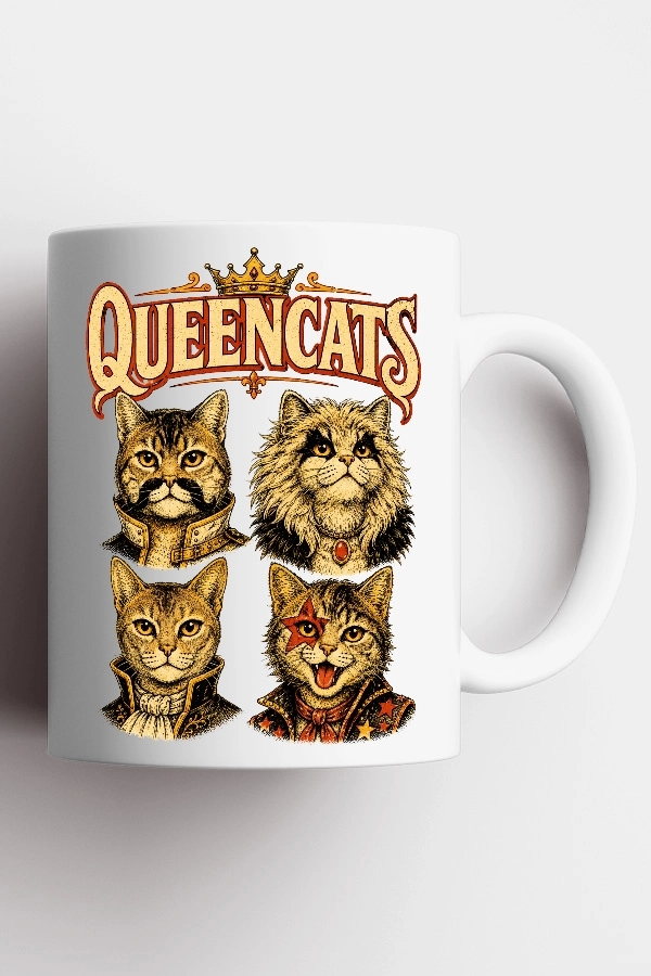 Queen - Queencats Kedi Rock Tasarım Kupa - Versiyon 1