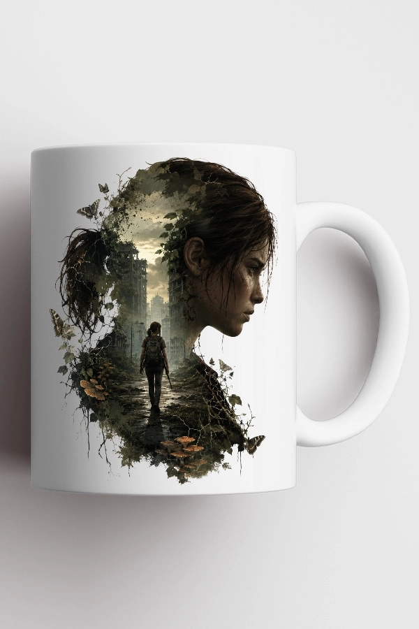 Ellie Silüet ve Yolculuk Temalı The Last of Us Fan Art Kupa