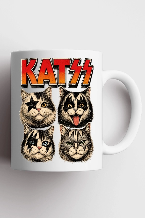 KISS - KATSS Kedi Rock Tasarım Kupa - Versiyon 1