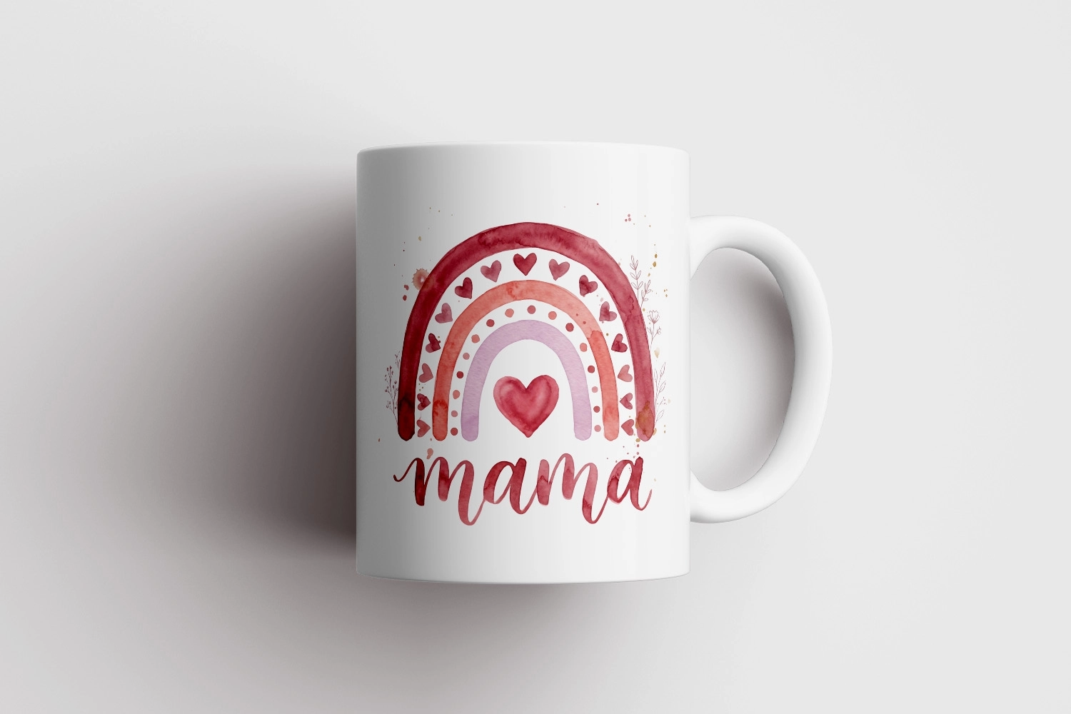 ’’Mama’’ Yazılı Suluboya Gökkuşağı Tasarım Kupa 