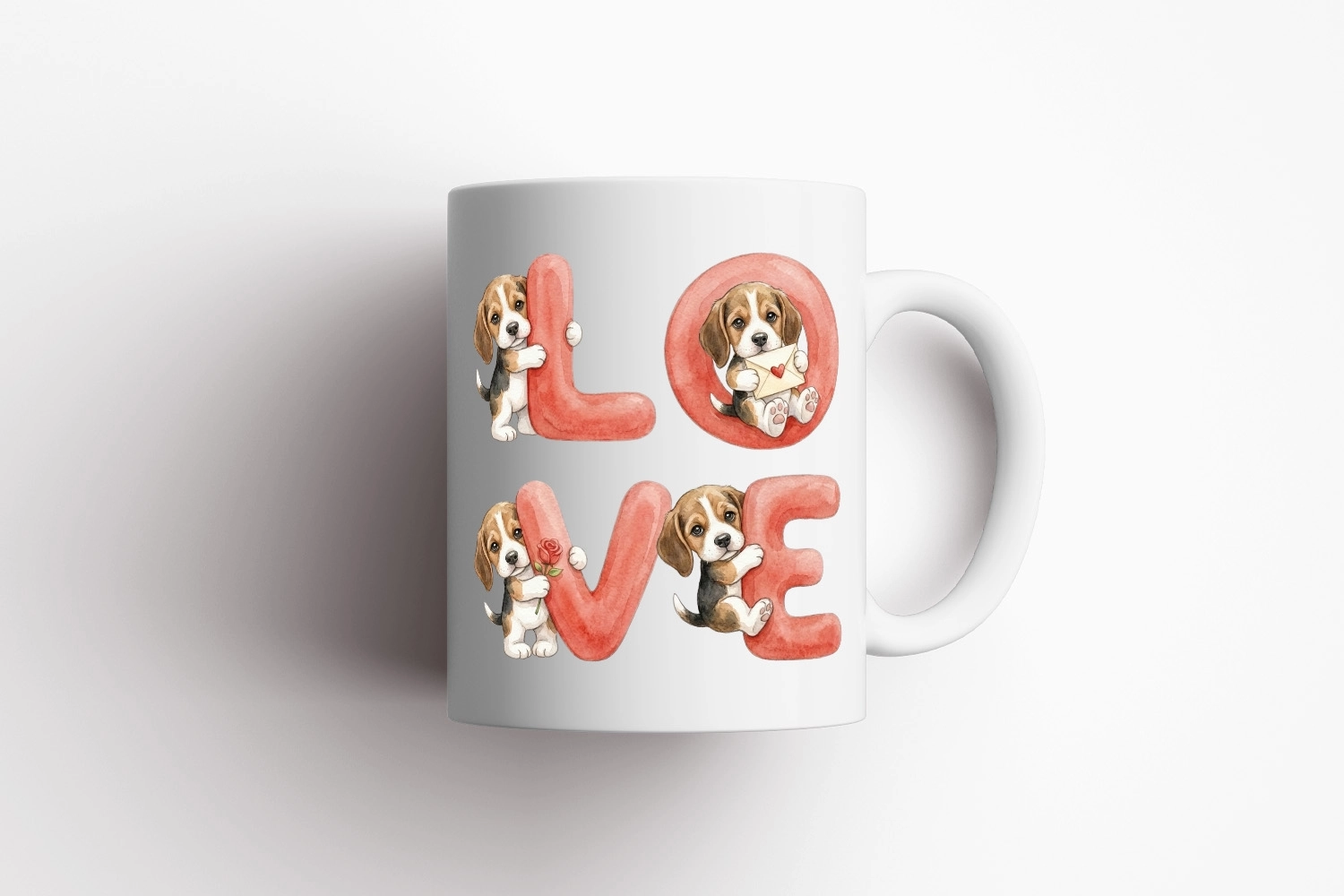 Beagle – LOVE Yazılı Sevgililer Günü Özel Tasarım Kupa