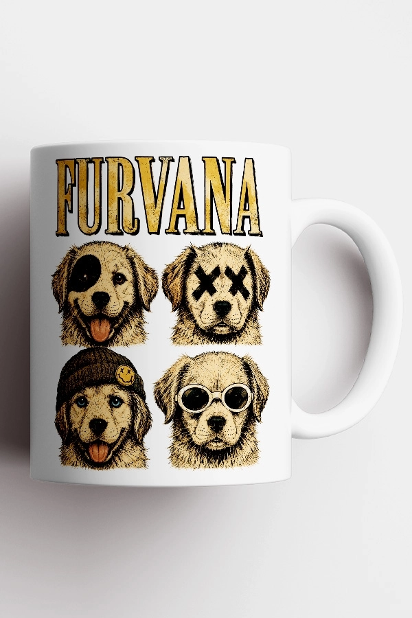Nirvana - Furvana Köpek Rock Tasarım Kupa - Versiyon 1