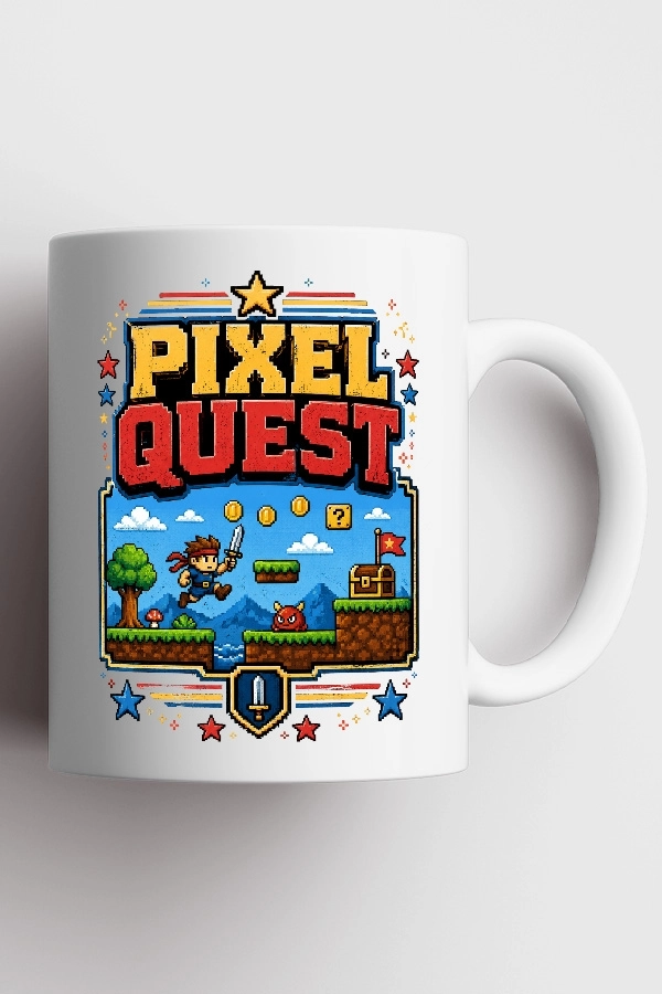Pixel Quest Hero Piksel Art Tasarım Kupa 