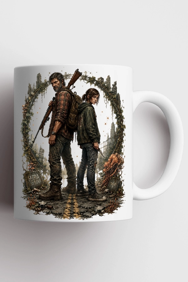 Joel ve Ellie Sırt Sırta The Last of Us Fan Art Kupa