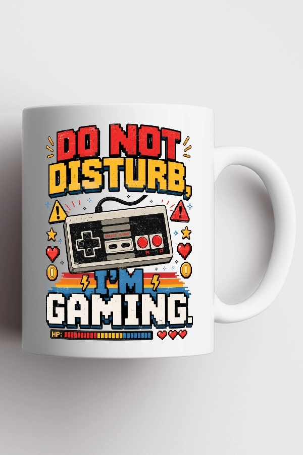 Do Not Disturb I’m Gaming Piksel Art Tasarım Kupa
