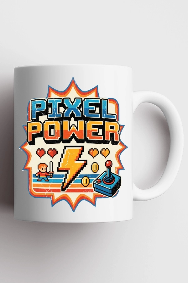 Pixel Power Piksel Art Tasarım Kupa