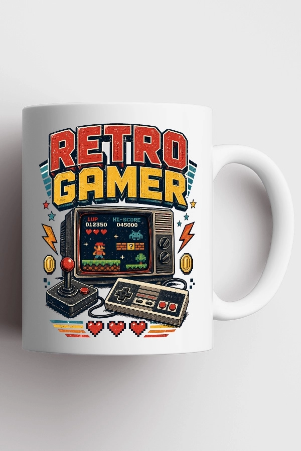 Retro Gamer Piksel Art Tasarım Kupa