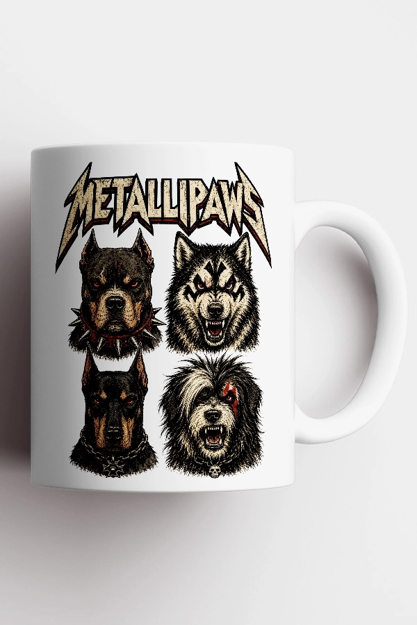 Metallica - Metallipaws Köpek Metal Tasarım Kupa - Versiyon 1