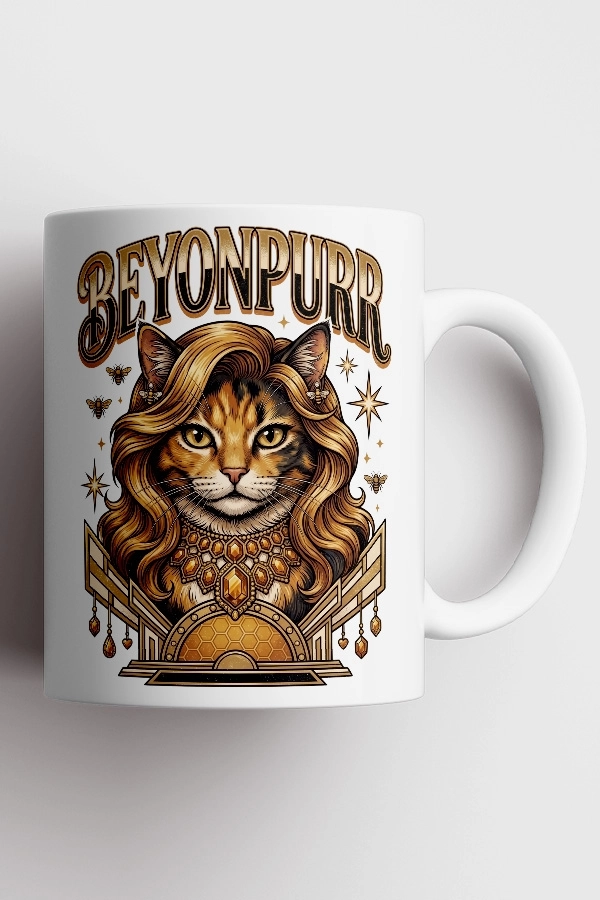 Beyoncé - Beyonpurr Kedi Pop Tasarım Kupa - Versiyon 2