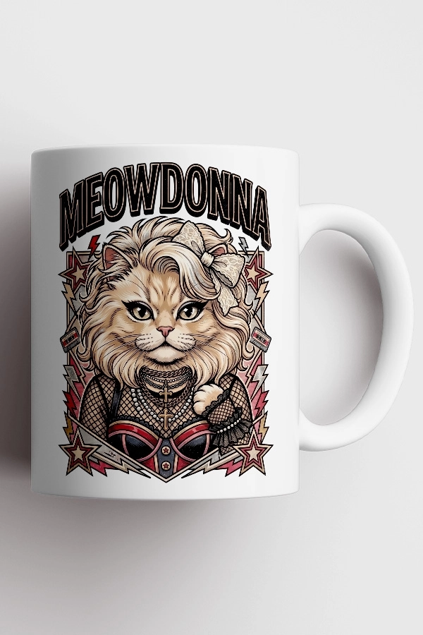 Madonna - Meowdonna Kedi Pop Tasarım Kupa - Versiyon 2