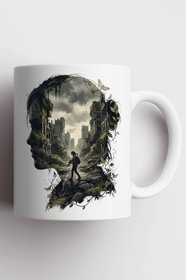 Ellie Silüet Çift Pozlama 2. Versiyon The Last of Us Fan Art Kupa