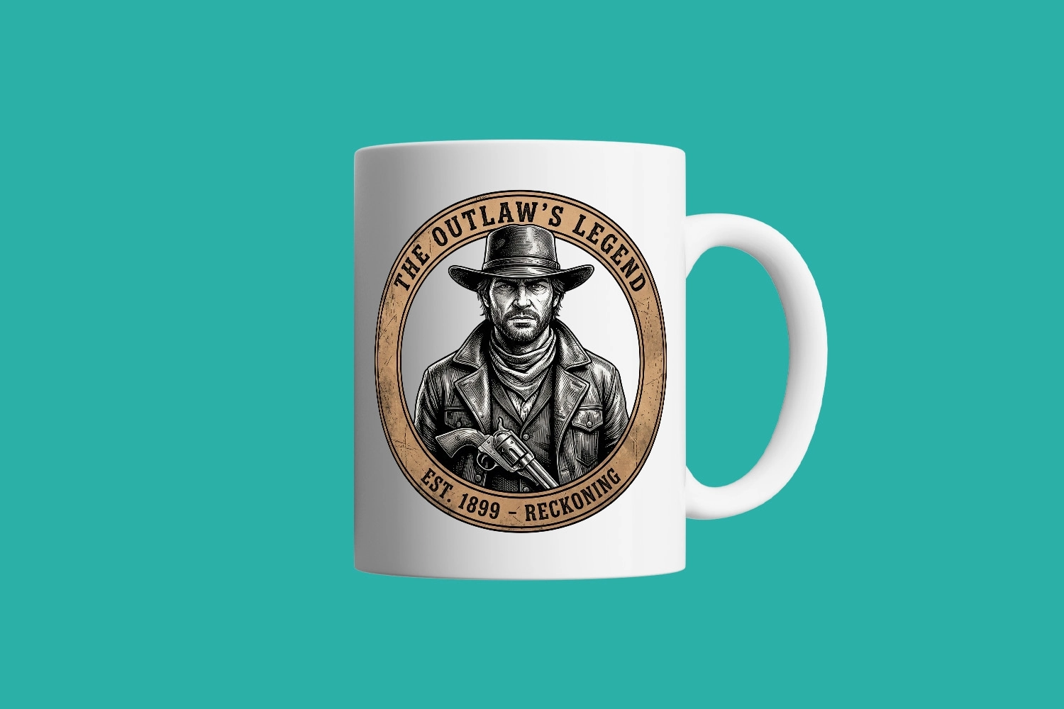 Western Kovboy Vintage Kupa – Outlaw Legend Tasarım Kupa