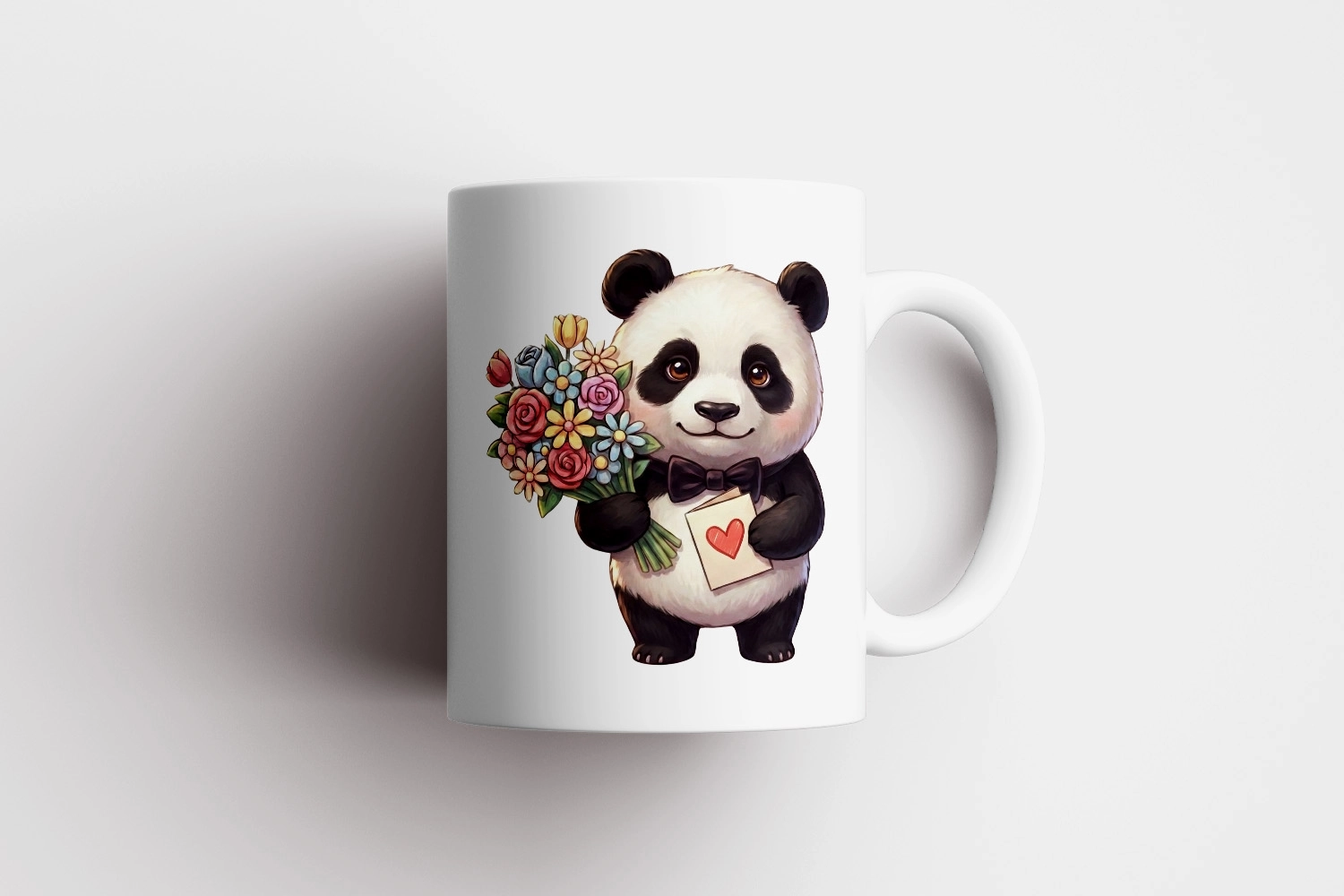 Panda – Kalpli Kartlı Kupa Tasarımı – Sevgililer Günü Özel (Erkek)