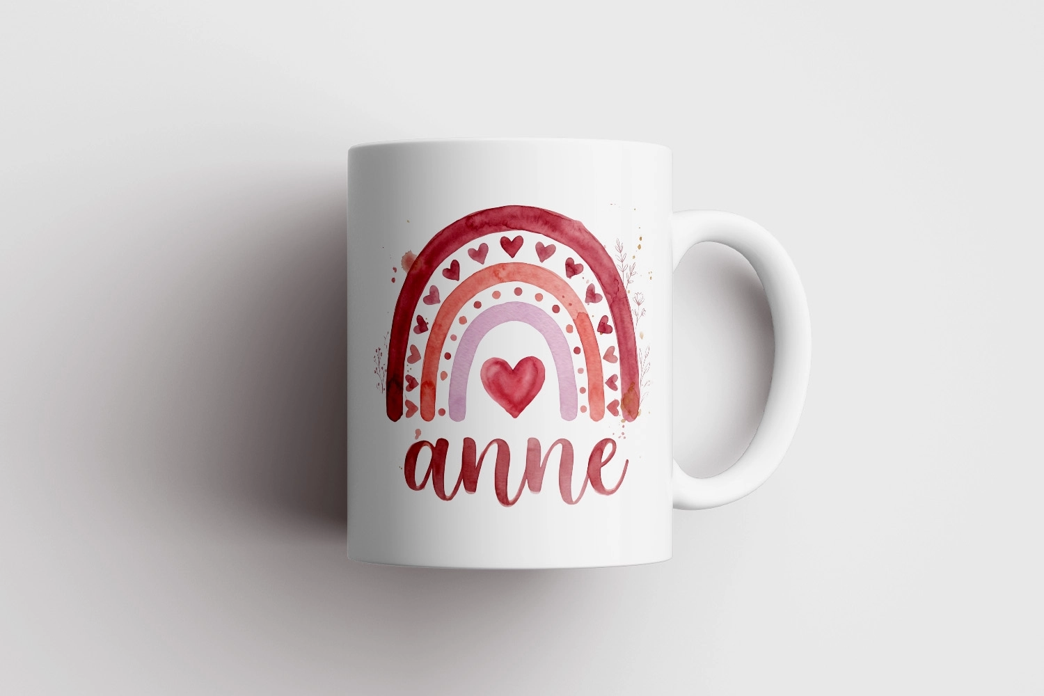 ’’Anne’’ Yazılı Suluboya Gökkuşağı Tasarım Kupa - Anneler Günü Hediyesi