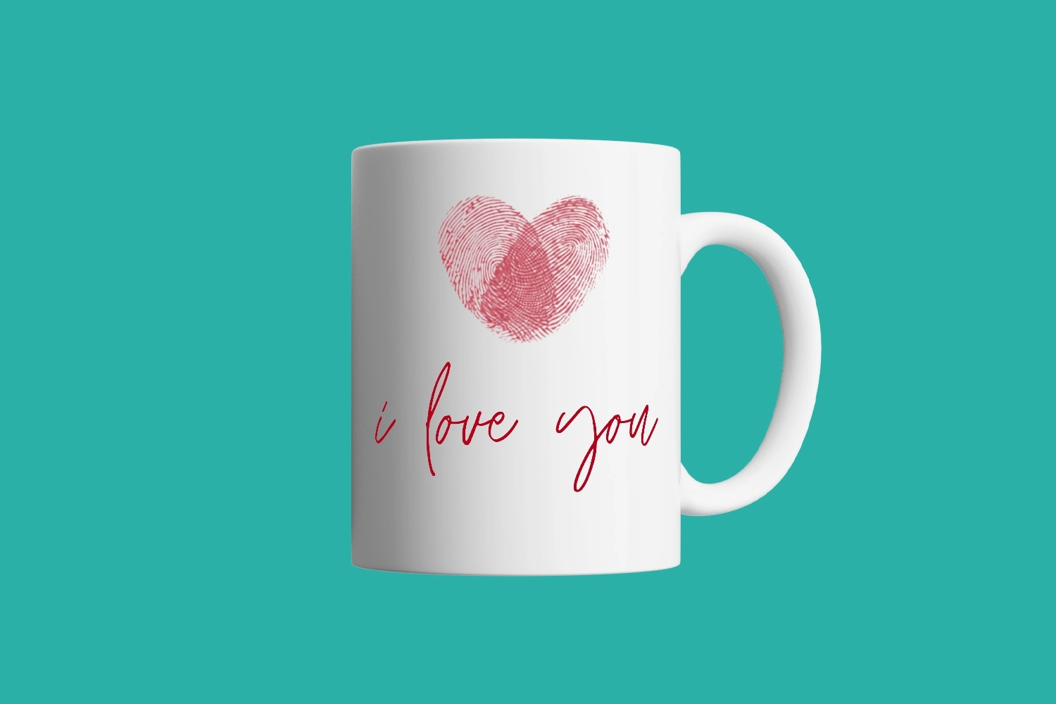 I Love You Kalp İzli Kupa – Sevgililer Günü Özel Tasarım Kupa