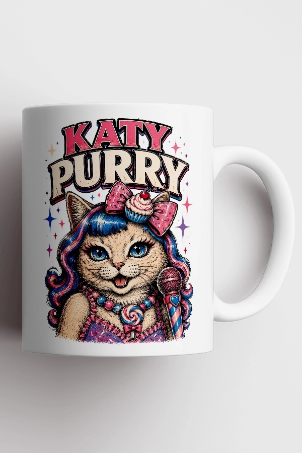Katy Perry - Katy Purry Kedi Pop Tasarım Kupa - Versiyon 1