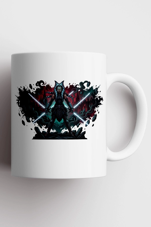 Ahsoka Tano Çift Işın Kılıçlı Fan Art Kupa 