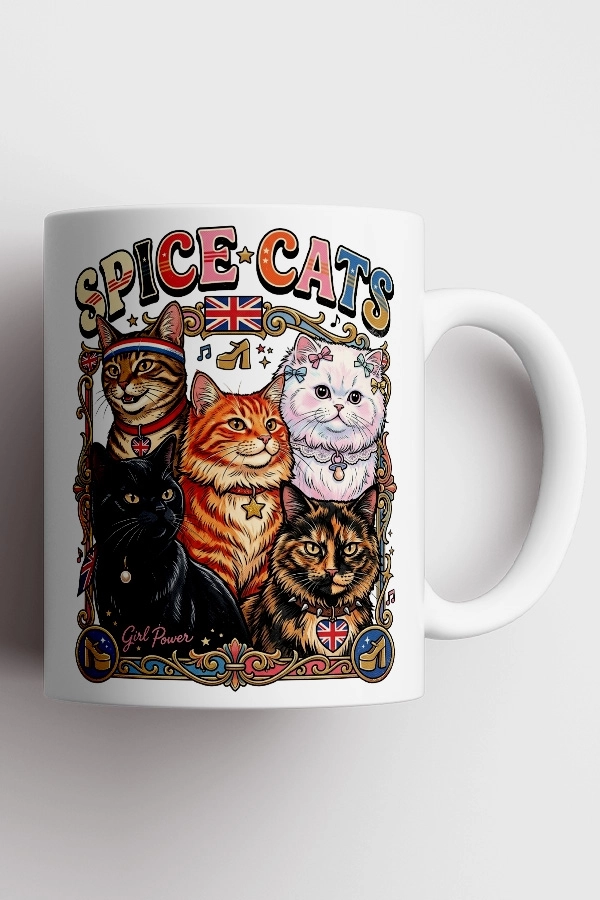Spice Girls - Spice Cats Kedi Pop Tasarım Kupa - Versiyon 1